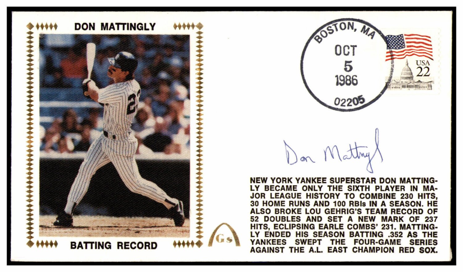 Don Mattingly New York Yankees Autographed Deluxe Framed