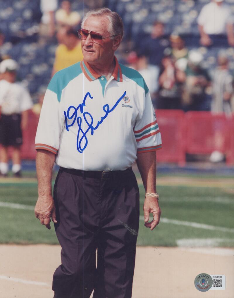 Don Shula Autographed Signed Dolphins Head Coach 8X10 Photo Beckett