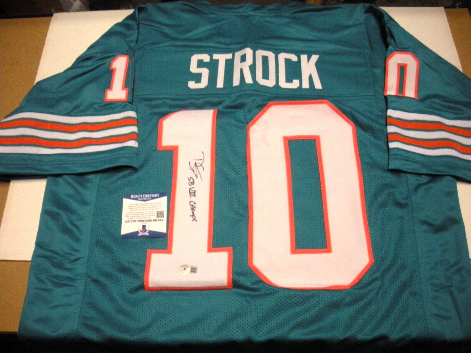 Don Strock Autographed Signed Miami Dolphins Sb Viii Champs Last One  Beckett/COA Jersey
