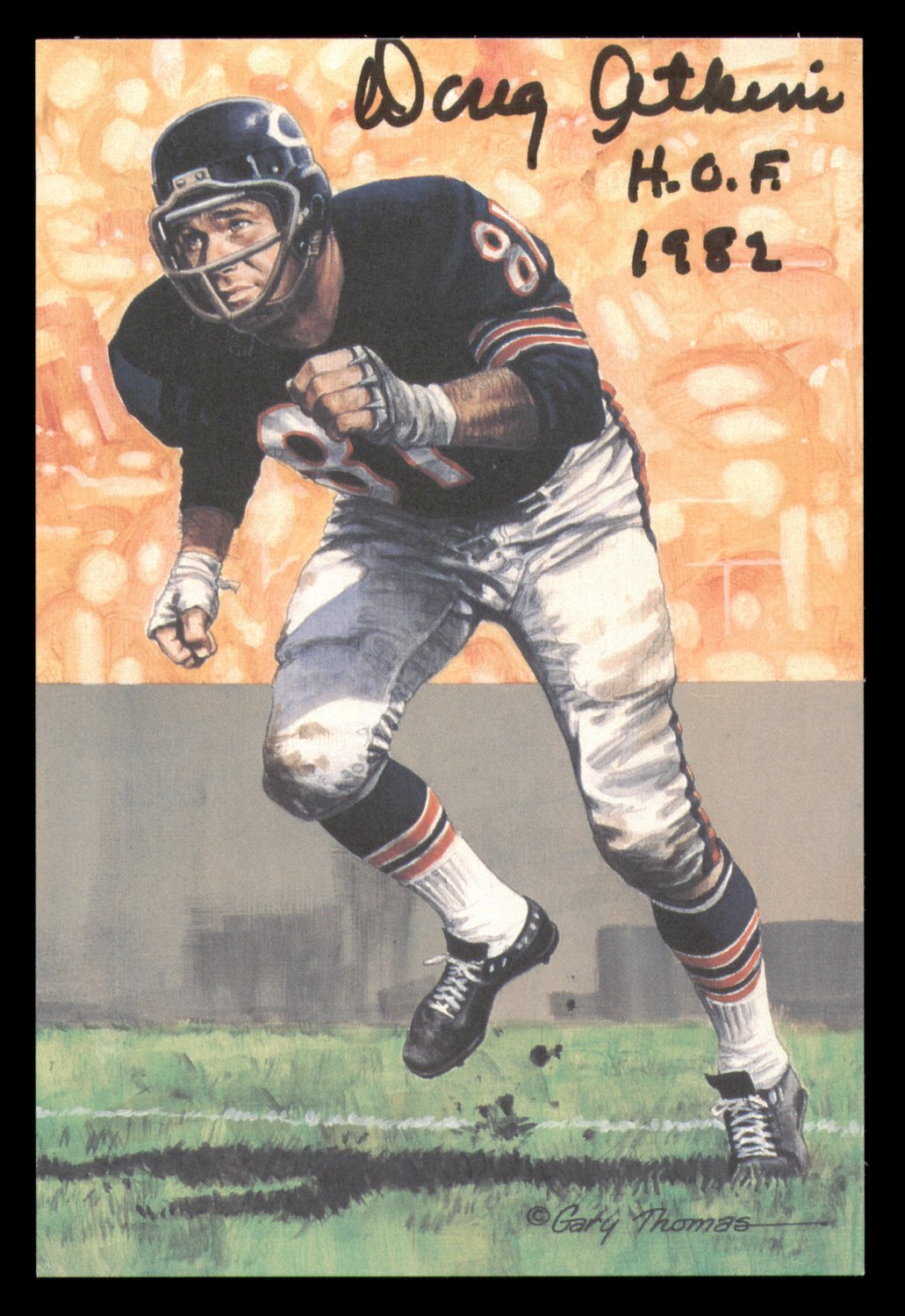 Doug Atkins Autographed Signed 1990 Goal Line Art Card #31 Chicago Bears  'HOF 1982' #219295
