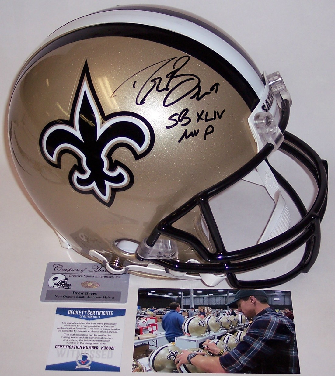 Drew Brees Autographed Hand Signed New Orleans Saints Speed Full Size Authentic Helmet Psa Dna