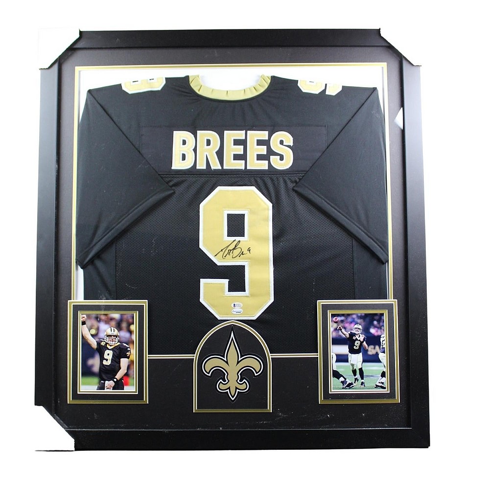 Drew Brees Autographed Signed New Orleans Saints Deluxe Framed Jersey -  Beckett Authentic