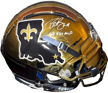 Drew Brees Autographed Signed New Orleans Saints Schutt F7 Chrome Authentic  Helmet/Visor SB XLlV MVP- Beckett Witnessed/Brees Holo