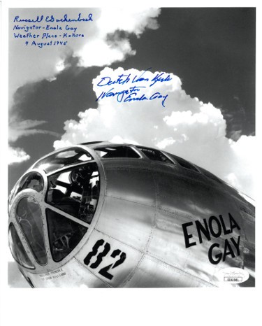 Dutch Van Kirk Russell E Gackenbach Autographed Signed Wwii B W 8x10 Photo Navigators Enola Gay Hiroshima Kokura 9 Aug 1945 Jsa Ee Dutch Van Kirk Russell E Gackenbach Autographed Signed Wwii B W 8x10 Photo Navigators Enola Gay Hiroshima Kokura 9 Aug 1945 Jsa Ee