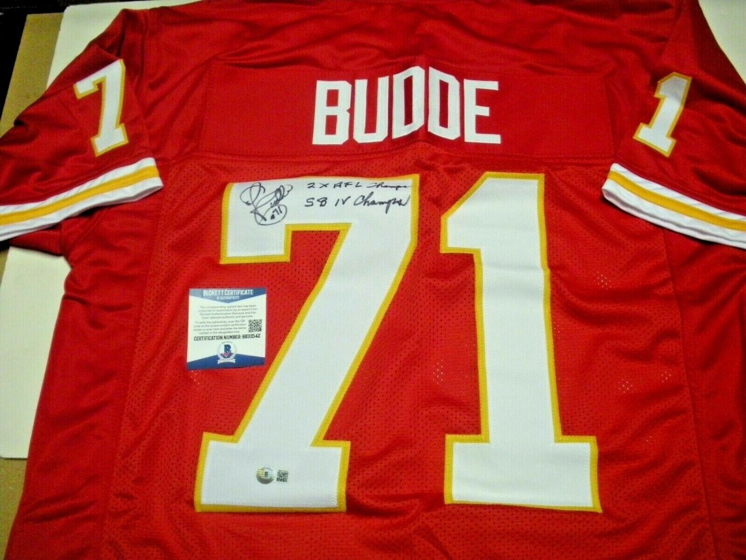 Ed Budde Autographed Signed Kansas City Chiefs Sb Iv Champs