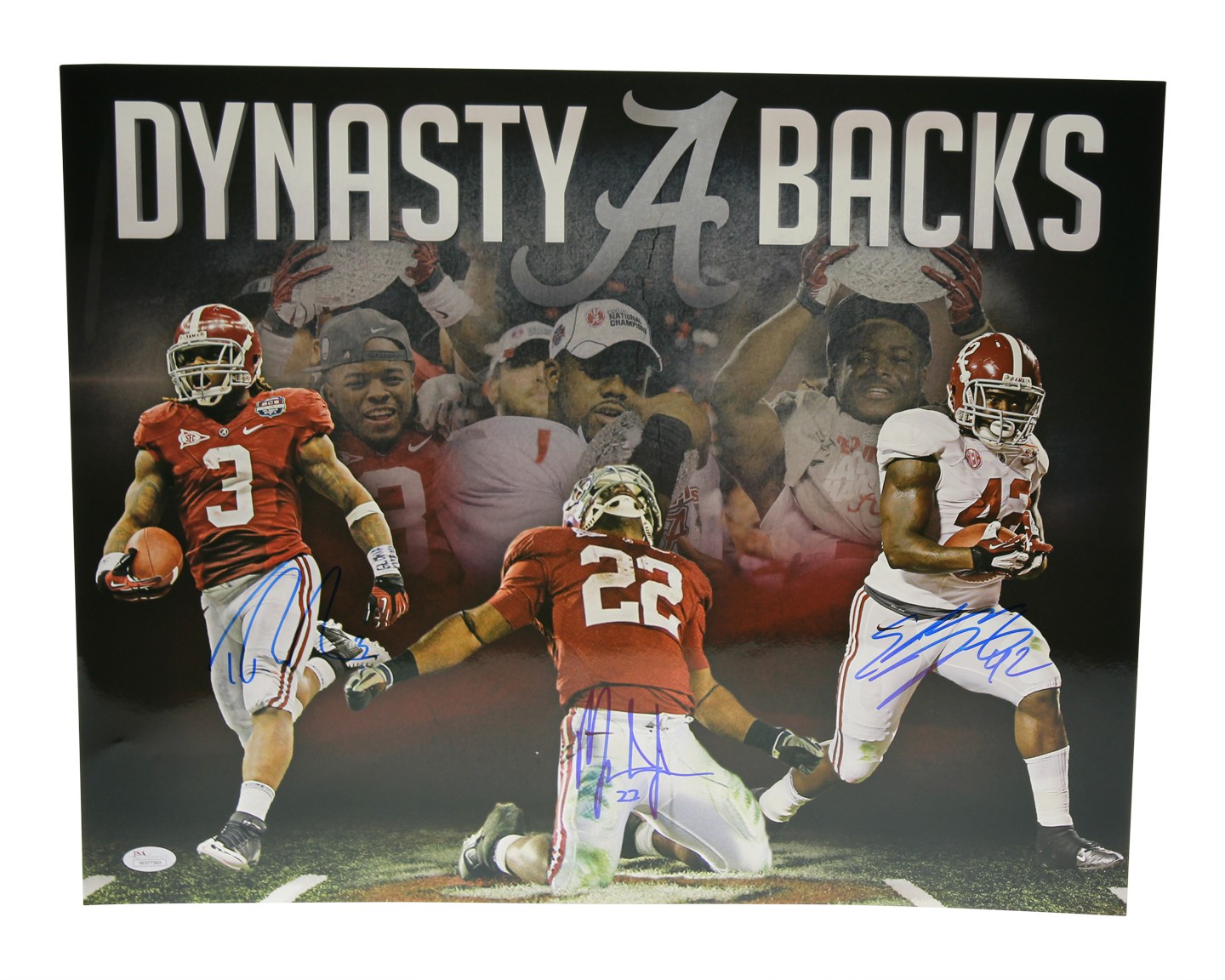 Derrick Henry & DeVonta Smith & Mark Ingram Alabama Crimson Tide  Autographed 16 x 20 Photograph with Heisman Inscriptions