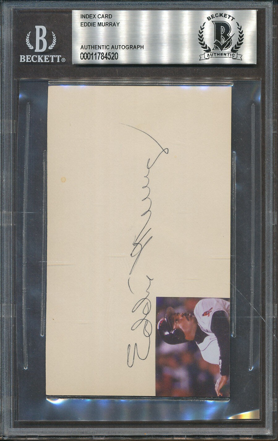 Eddie Murray Autographed Signed Index Card Beckett Authentic