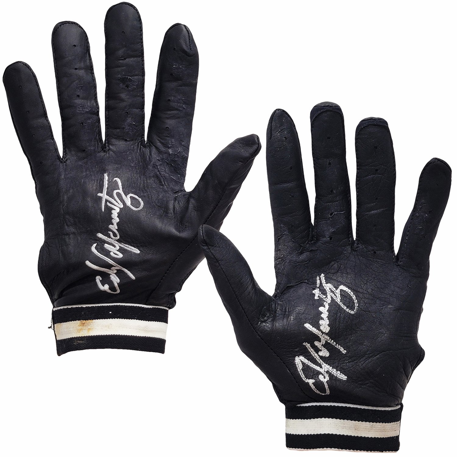 Edgar Martinez Autographed Signed Franklin Game Used Black Batting Gloves  Seattle Mariners With Certificate