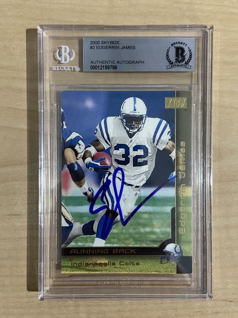 Edgerrin James Autographed Signed 2000 Skybox Colts Beckett Authentic  Autograph