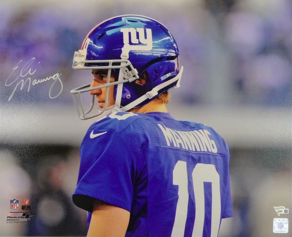 Eli Manning Autographed and Framed White New York Giants Jersey