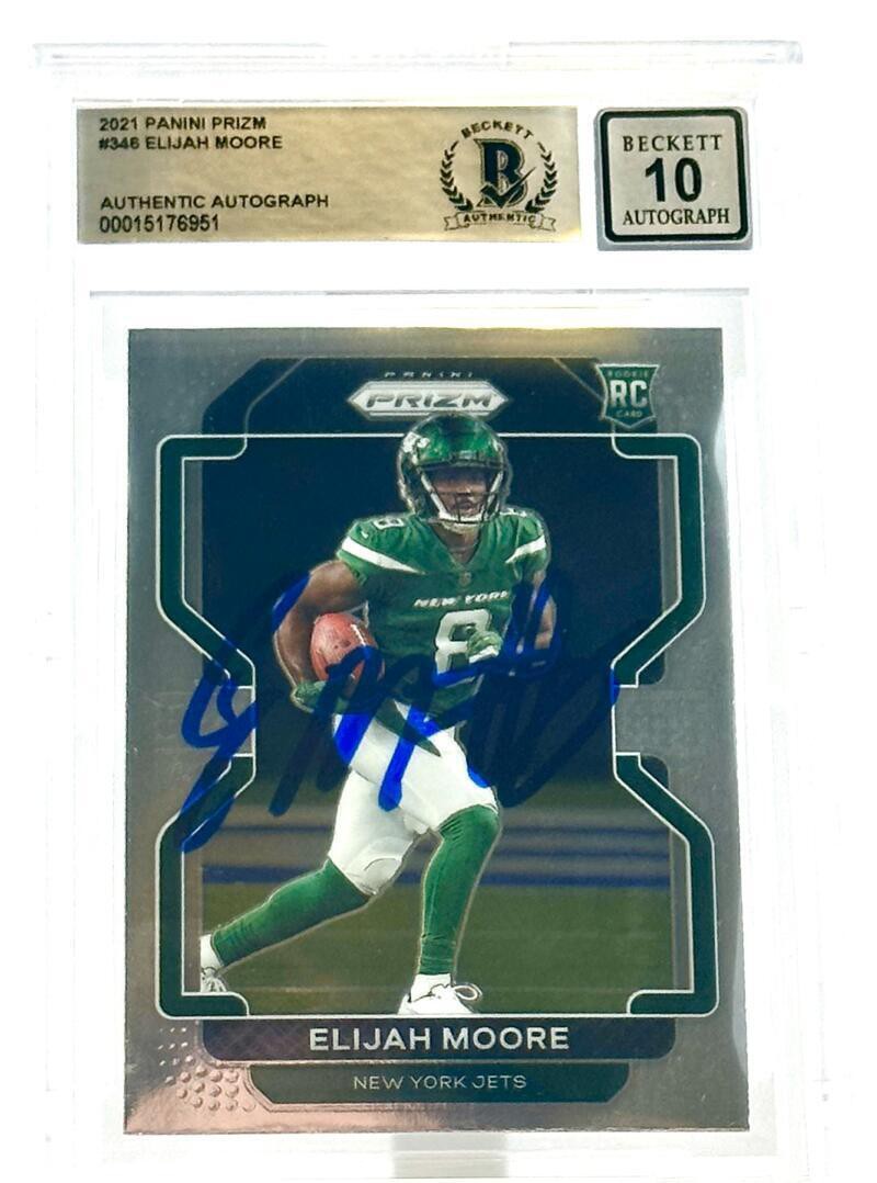 Elijah Moore Autographed Signed 2021 Panini Prizm #346 Auto New