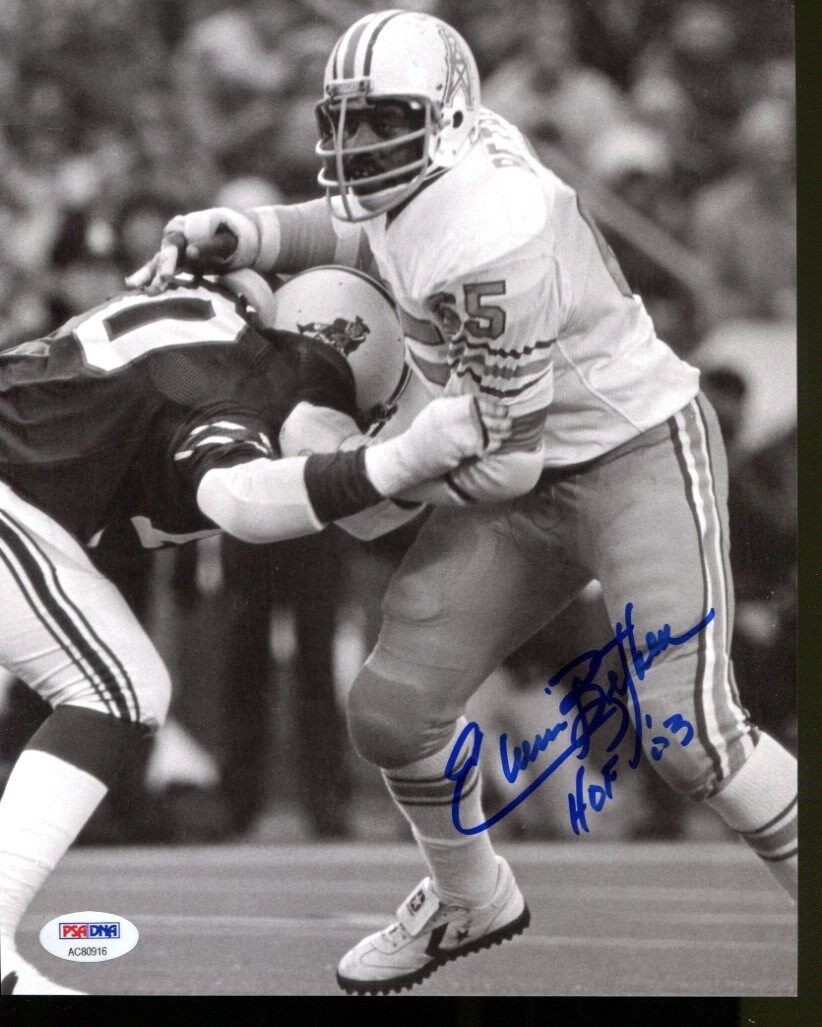 Elvin Bethea Autographed Signed HOF 8 X 10 Photo Oilers PSA/DNA