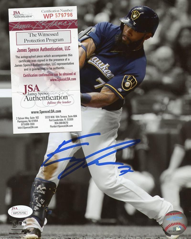 Eric Thames Milwaukee Brewers Autographed Signed 16x20 JSA WITNESS COA Spot  Light at 's Sports Collectibles Store