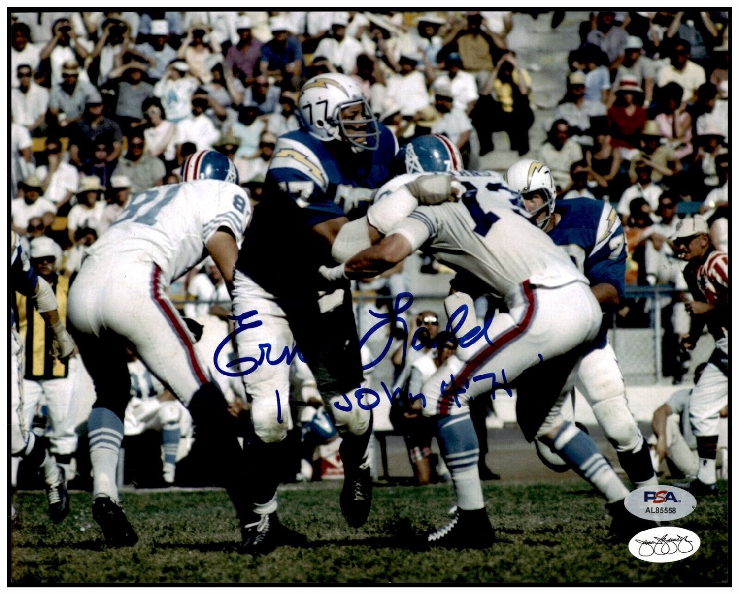 Ernie Ladd Autographed Signed The Big Cat Photo 8X10 Afl Chargers PSA/DNA