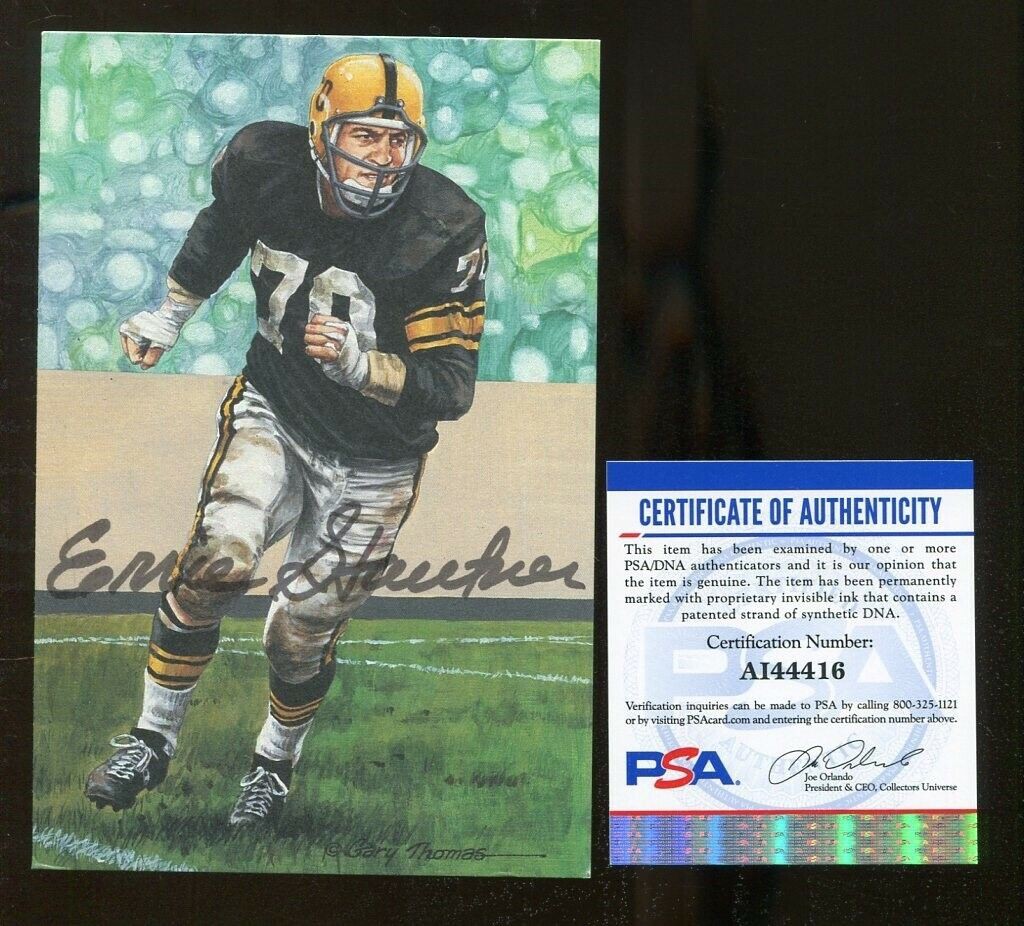 Ernie Stautner Autographed Signed Goal Line Art Card Steelers PSA/DNA