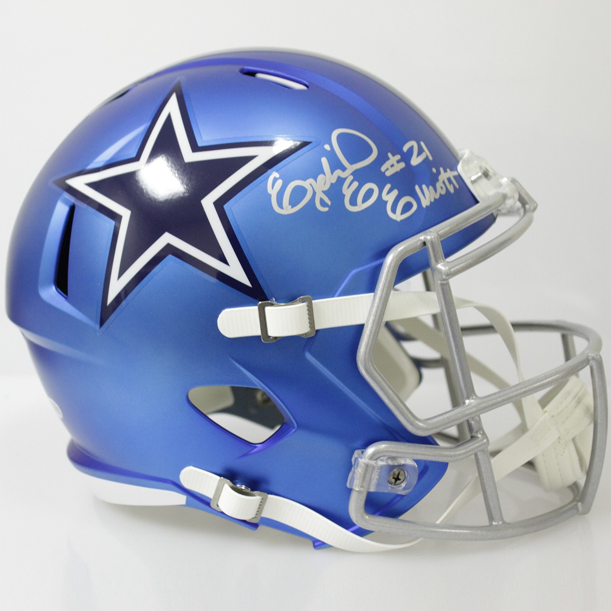 Ezekiel Elliott Autographed Signed Dallas Cowboys Riddell Full Size Speed Blaze Replica Helmet ...