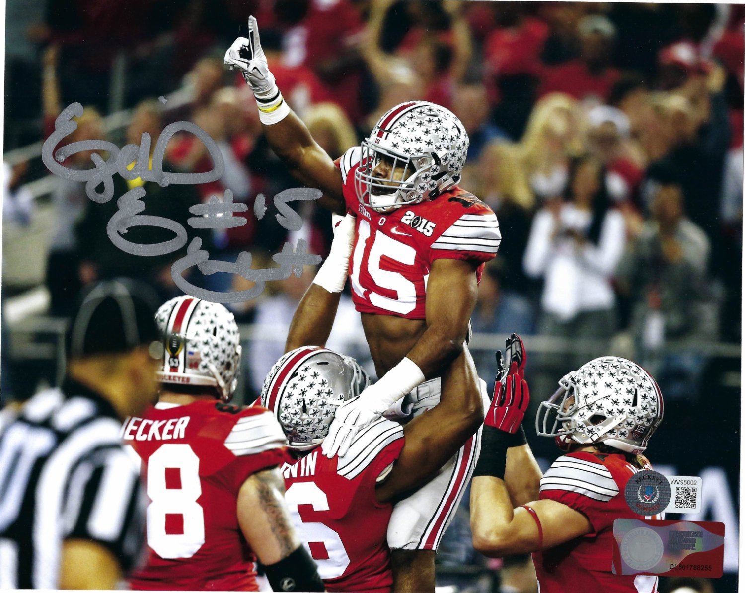 Ezekiel Elliott Ohio State Buckeyes 8-2 8x10 Autographed Signed