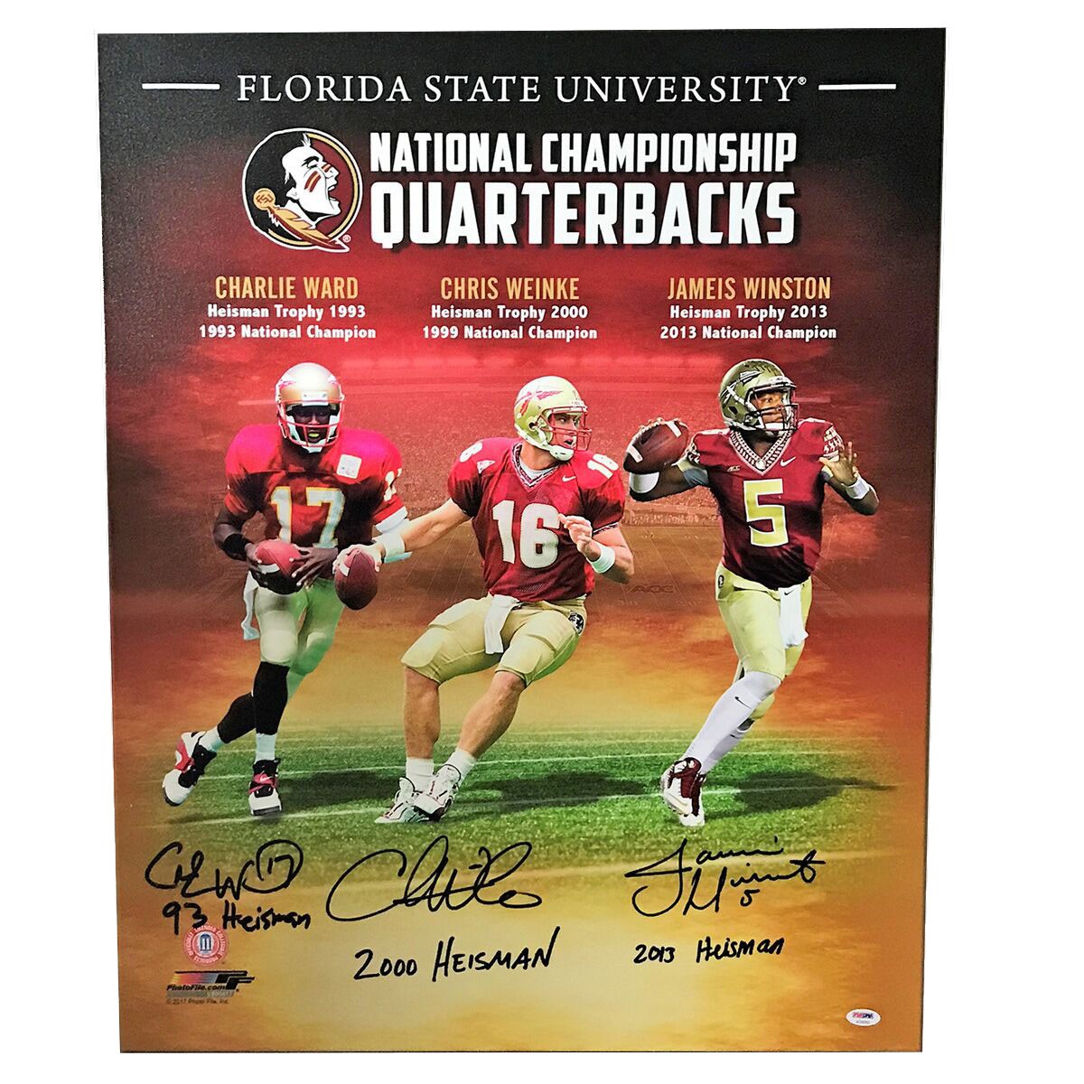 Florida State Seminoles Heisman Trophy Winners Autographed Signed 24x30