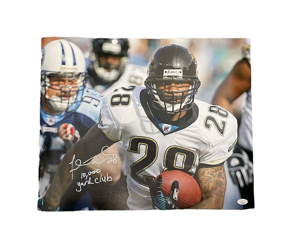 Fred Taylor Autographed Signed Jacksonville Jaguars Rushing vs Tennessee  Titans 16x20 Photo with 10,000 Yard Club Inscription - JSA Authentic