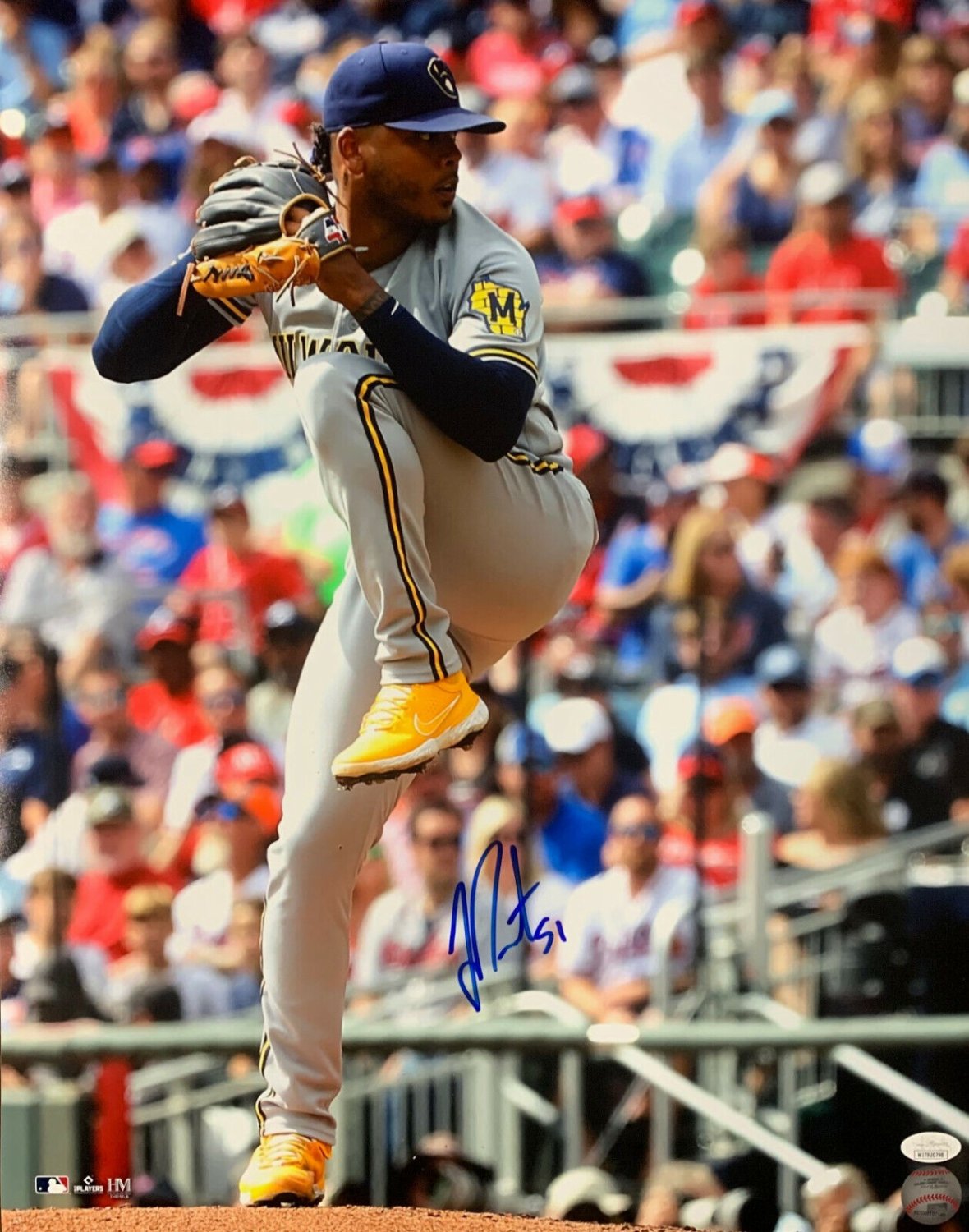 Brewers All Star Pitcher FREDDY PERALTA Signed 16x20 Photo #8 AUTO -- JSA