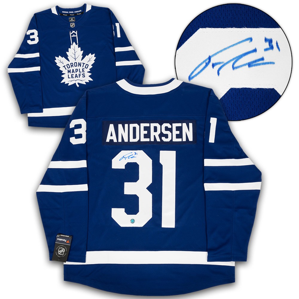 Frederik Andersen Signed St. Pats Maples Leafs Jersey (JSA COA)