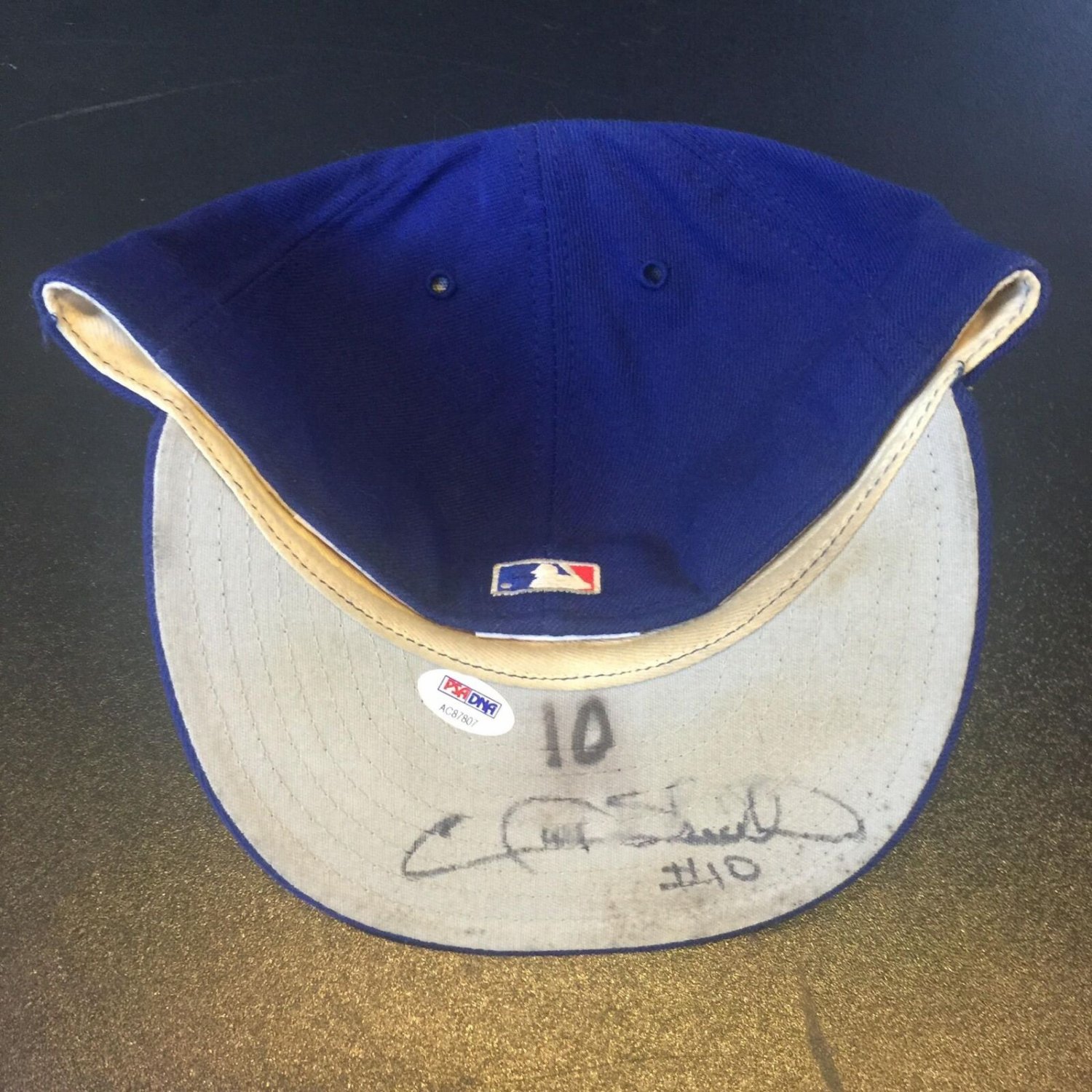 1990's Garry Sheffield Signed Game Used Los Angeles Dodgers Cap Hat PSA DNA  COA