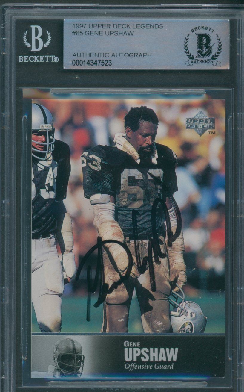 Gene Upshaw Autographed Signed 1997 UDA Legends #65 Beckett Authentic  Autograph 7523