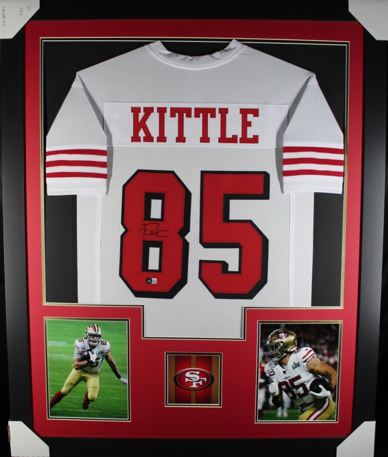 George Kittle Autographed Signed (49Ers White Tower) Framed Jersey Beckett