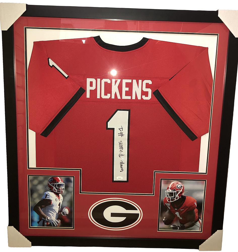 George Pickens Autographed Signed Georgia Bulldogs Framed Red Long  Signature Jersey - JSA Authentic