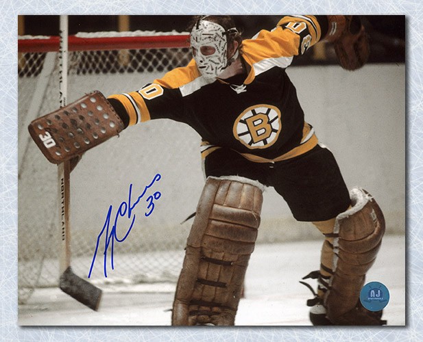 Autographed Gerry Cheevers 8x10 Photo Boston Bruins 