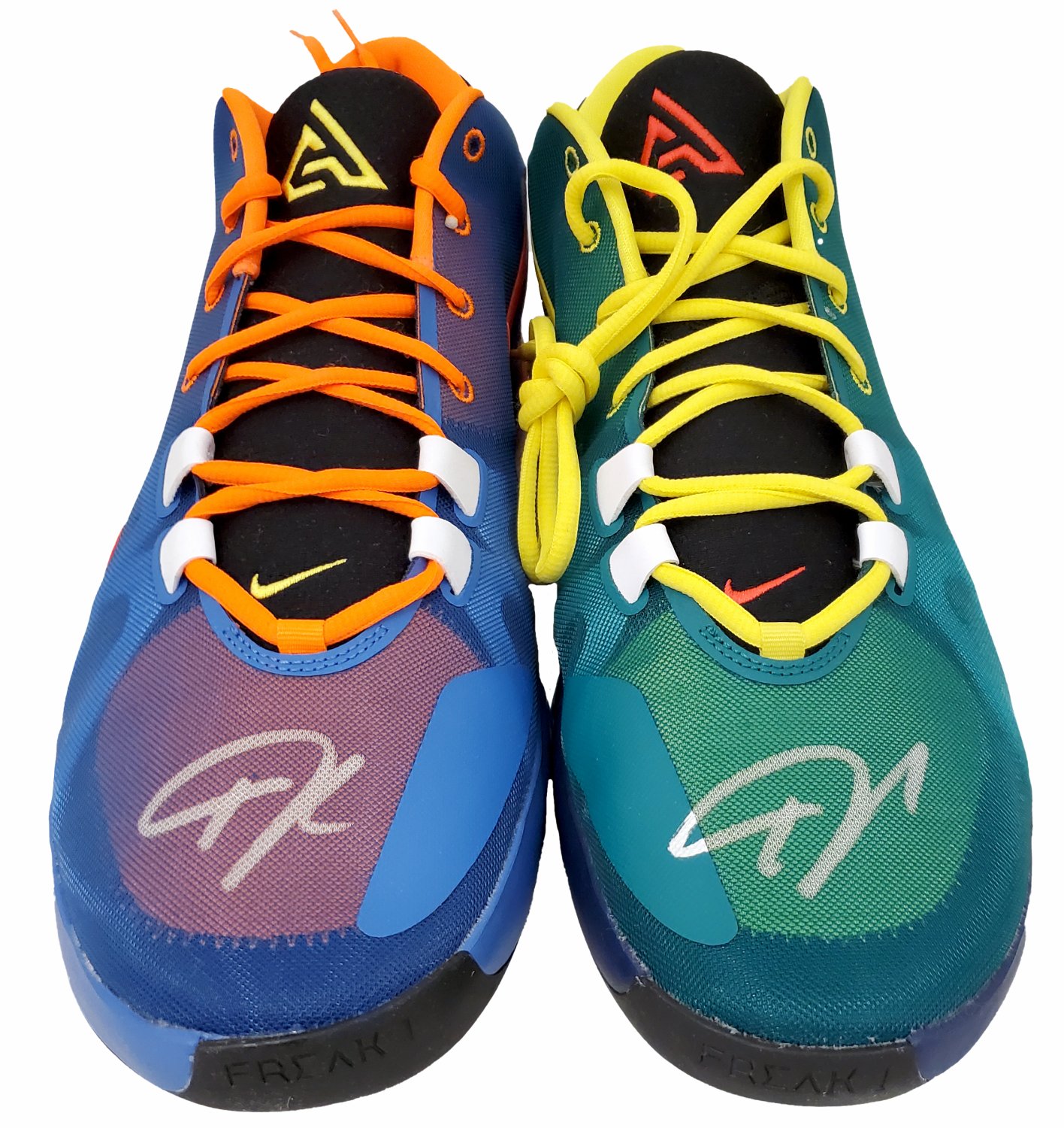 Giannis Antetokounmpo Autographed Signed Total Orange Nike Zoom Freak 1 ...