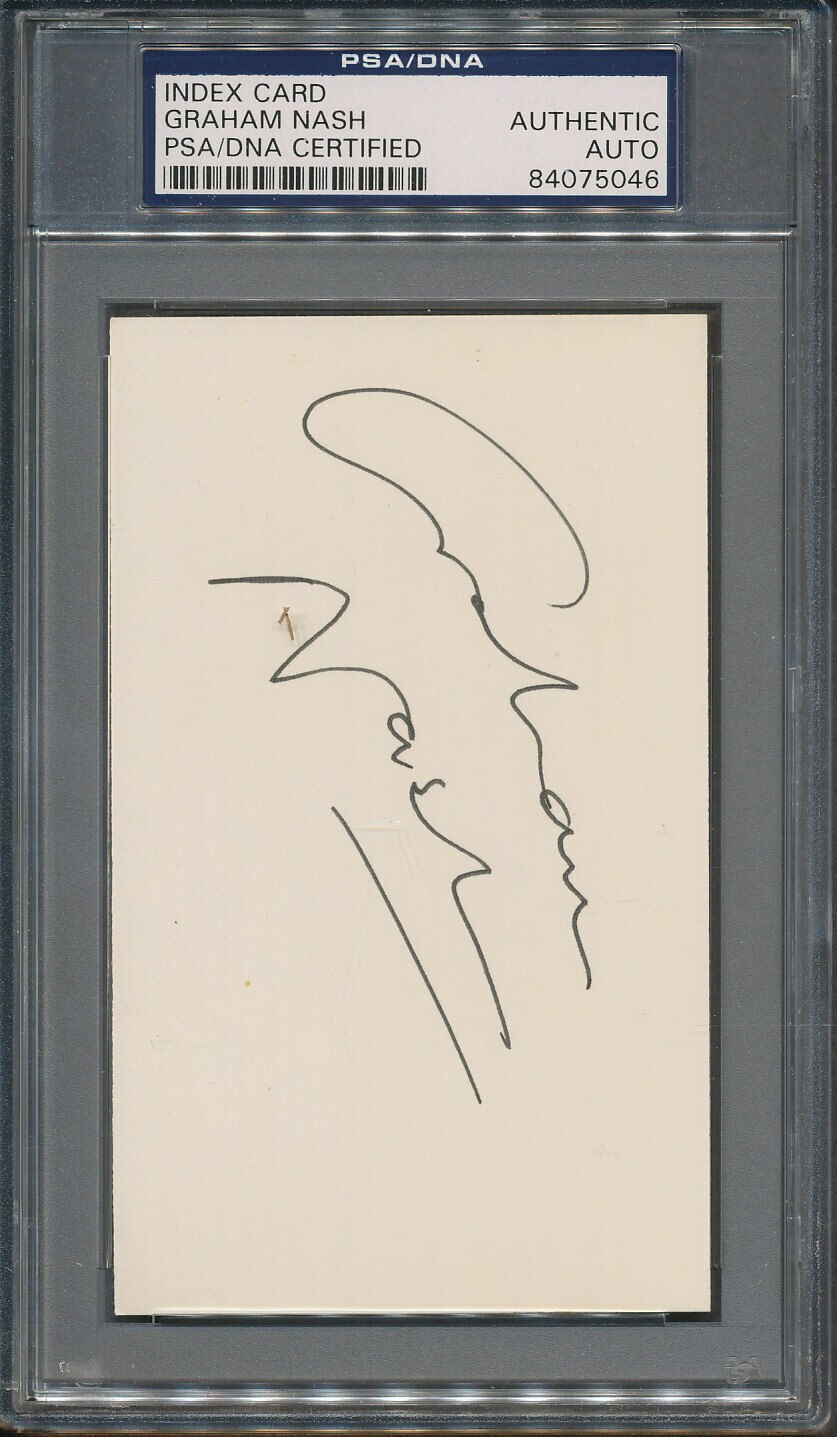 Graham Nash Autographed Signed Index Card PSA/DNA Certified Authentic