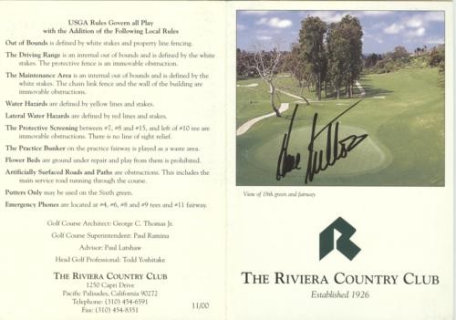 Hal Sutton Autographed Signed The Riviera Country Club Golf Scorecard - 1983 PGA Championship