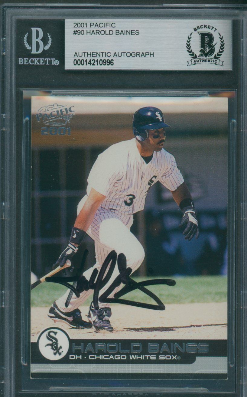 Harold Baines Autographed Signed 2001 Pacific #90 Beckett Authentic  Autograph 0996