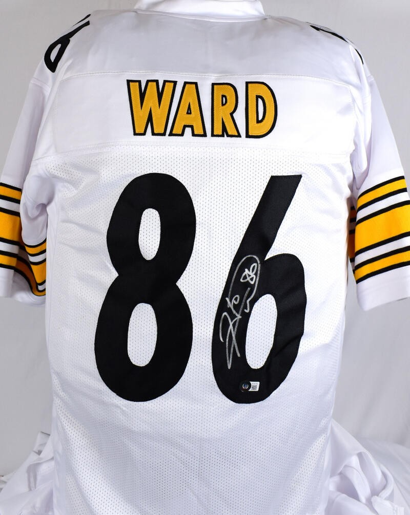 Hines Ward Autographed Signed White Pro Style Jersey- Beckett W Hologram  Silver