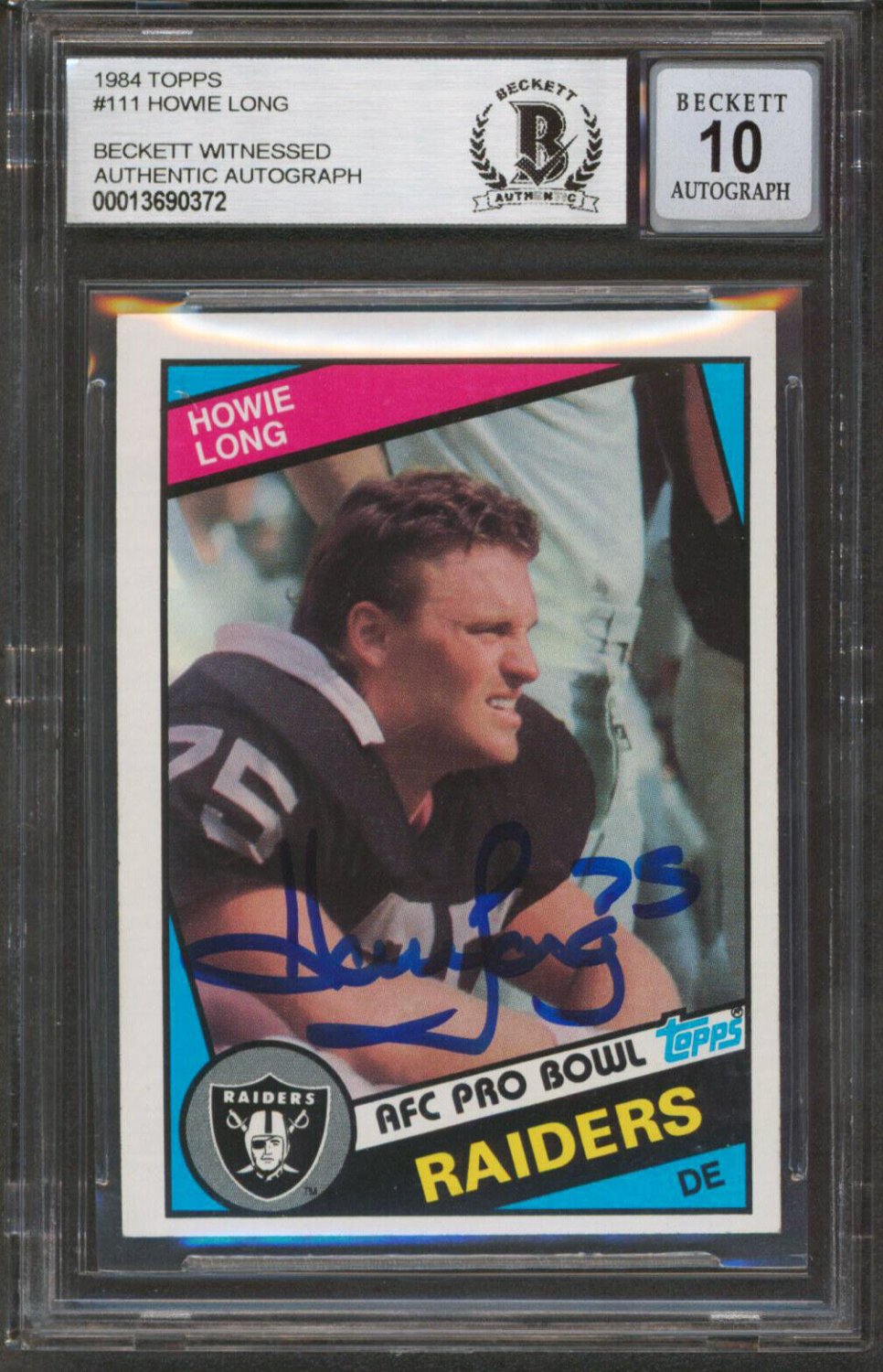 Howie Long Autographed Signed Raiders 1984 Topps #111 Rookie Card