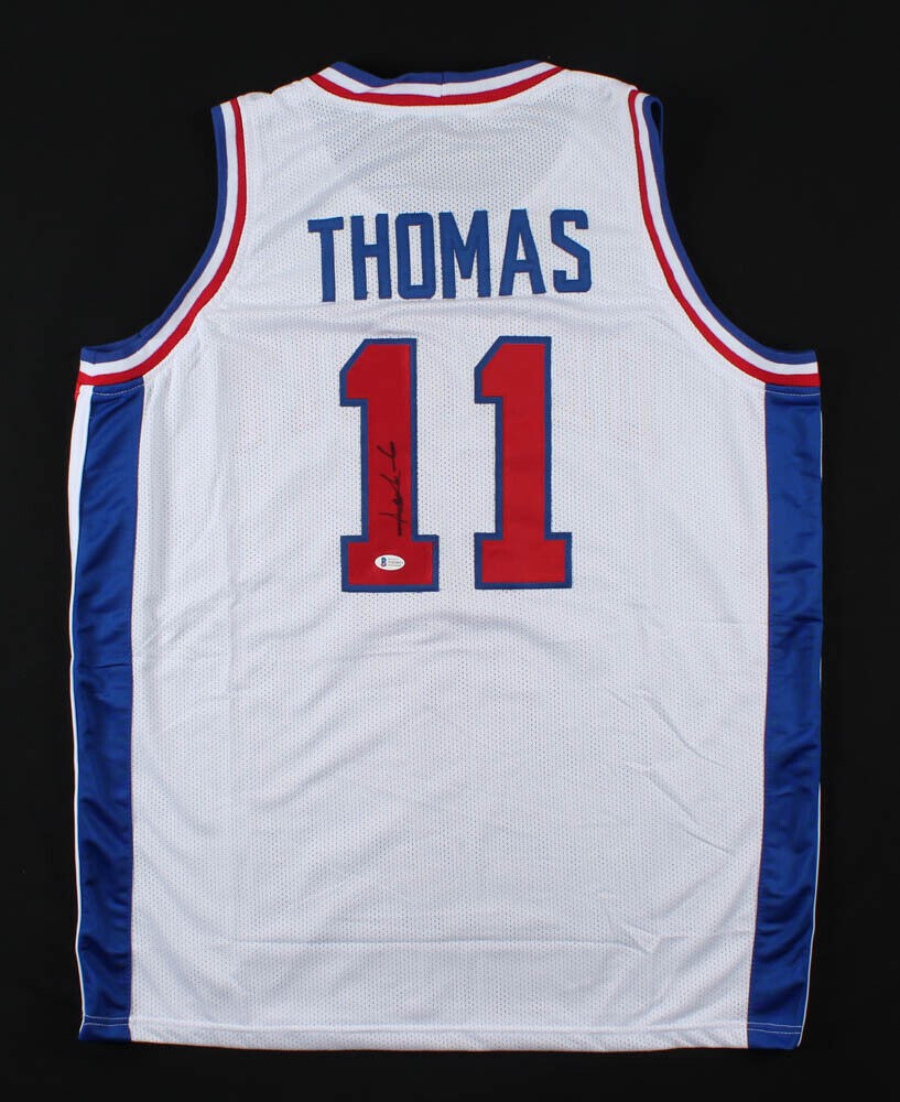 Isiah Thomas Autographed and Framed Detroit Pistons Jersey
