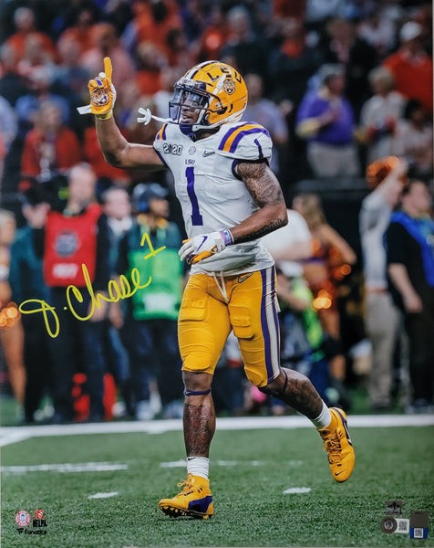 JaMarr Chase Autographed and Framed LSU Tigers Jersey