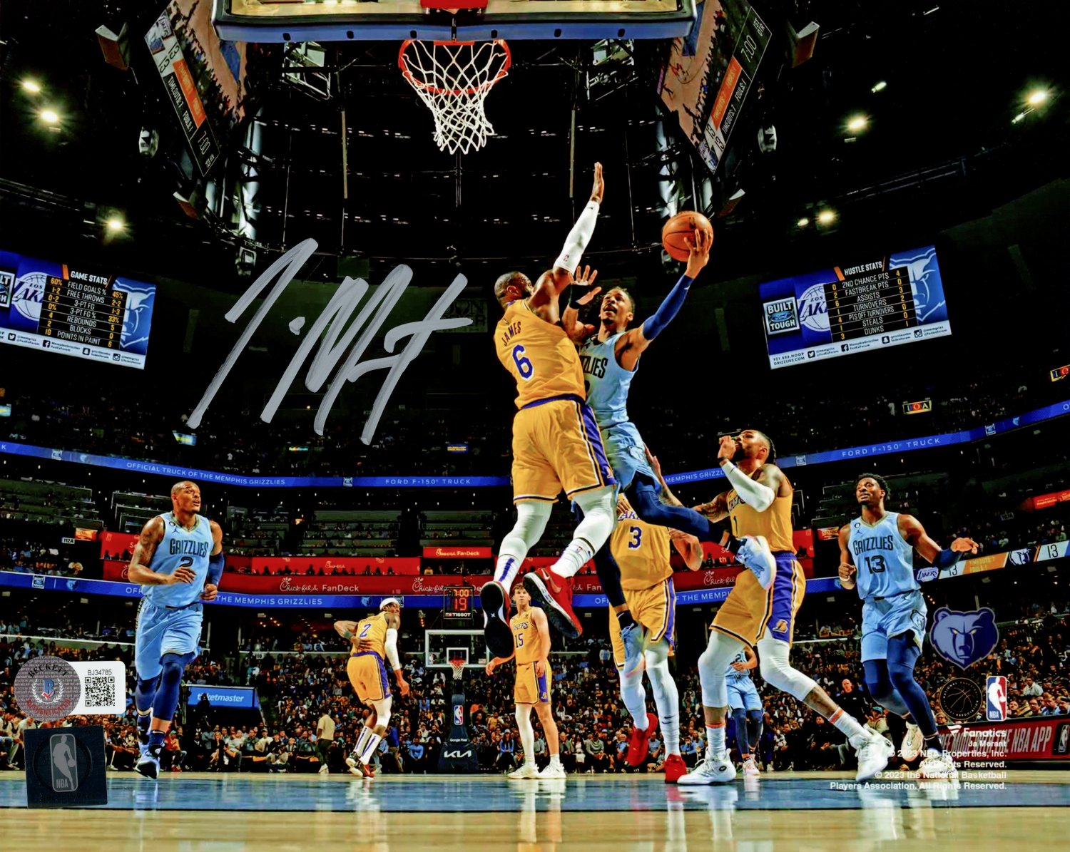 Ja Morant Autographed Memphis Custom Basketball Jersey - BAS at