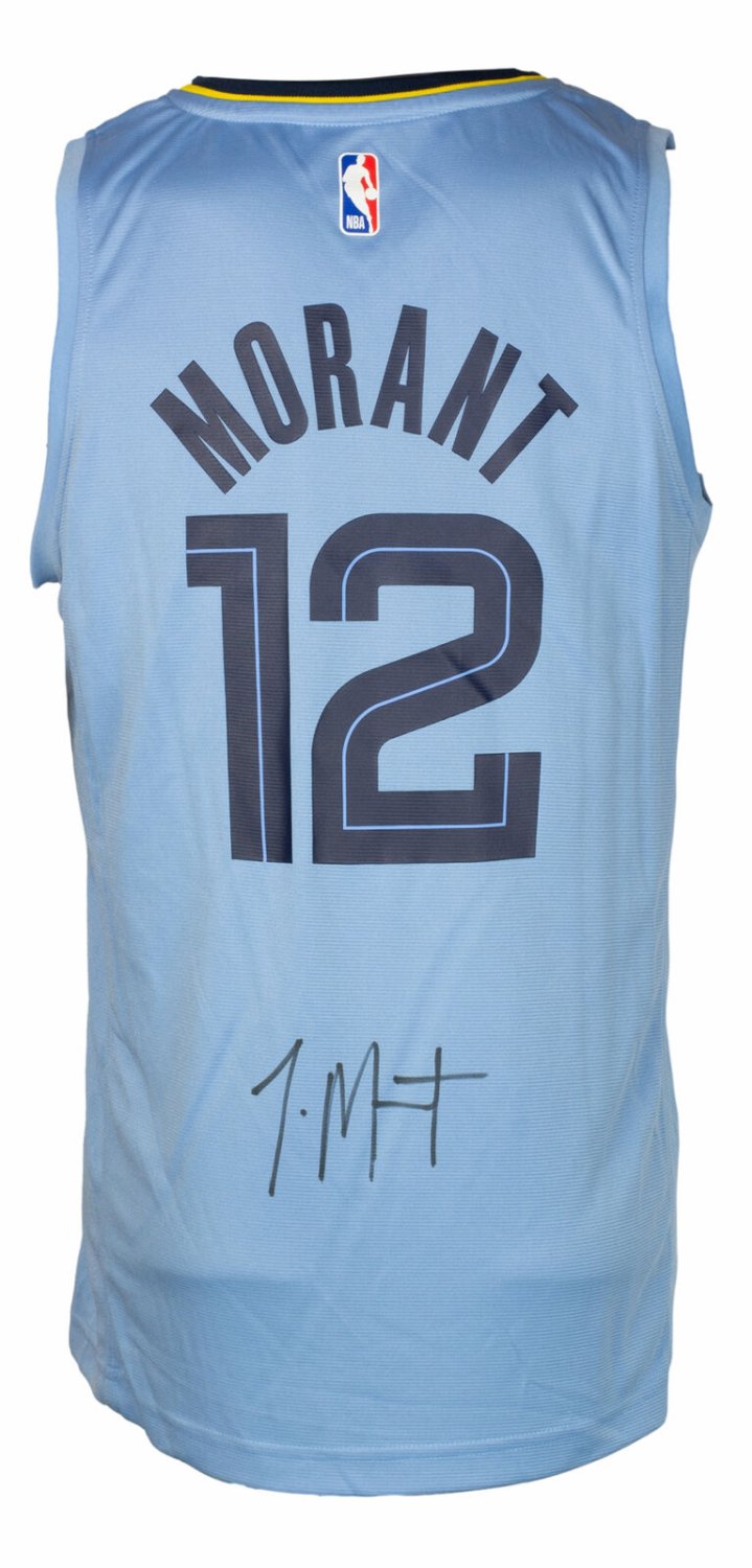 Ja Morant Autographed Signed Blue Fanatics Memphis Grizzlies Basketball  Jersey JSA