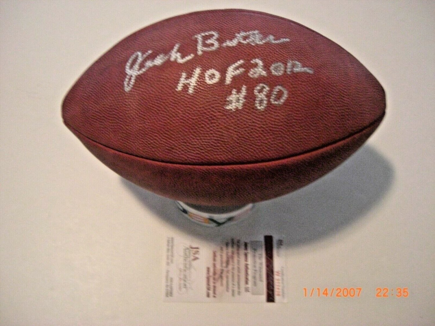 Jack Butler Autographed Signed HOF 2012 Pittsburgh Steelers JSA/COA  Official Game Football