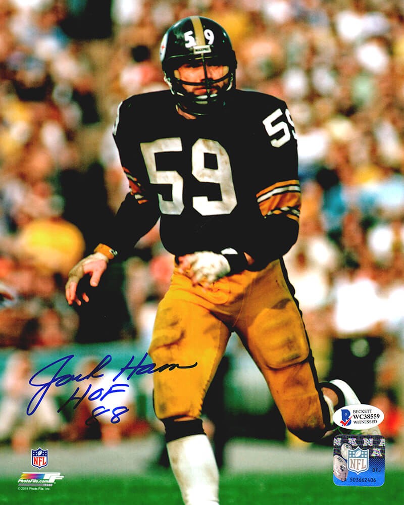 Jack Ham Pittsburgh Steelers HOF Signed Autograph Photo Display