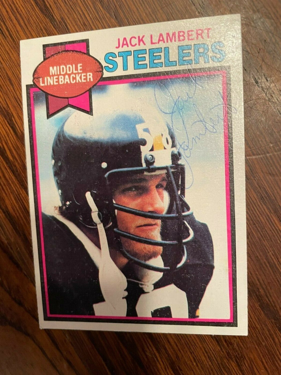 Jack Lambert Autographed Signed 1979 Topps 475 Pittsburgh Steelers Auto Football Card Jsa