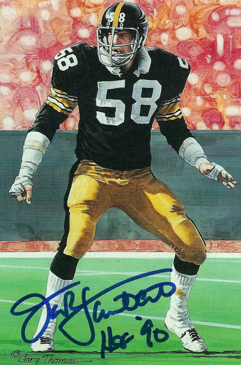 Jack Lambert Autographed Signed Pittsburgh Steelers Goal Line Art Card -  Autographs