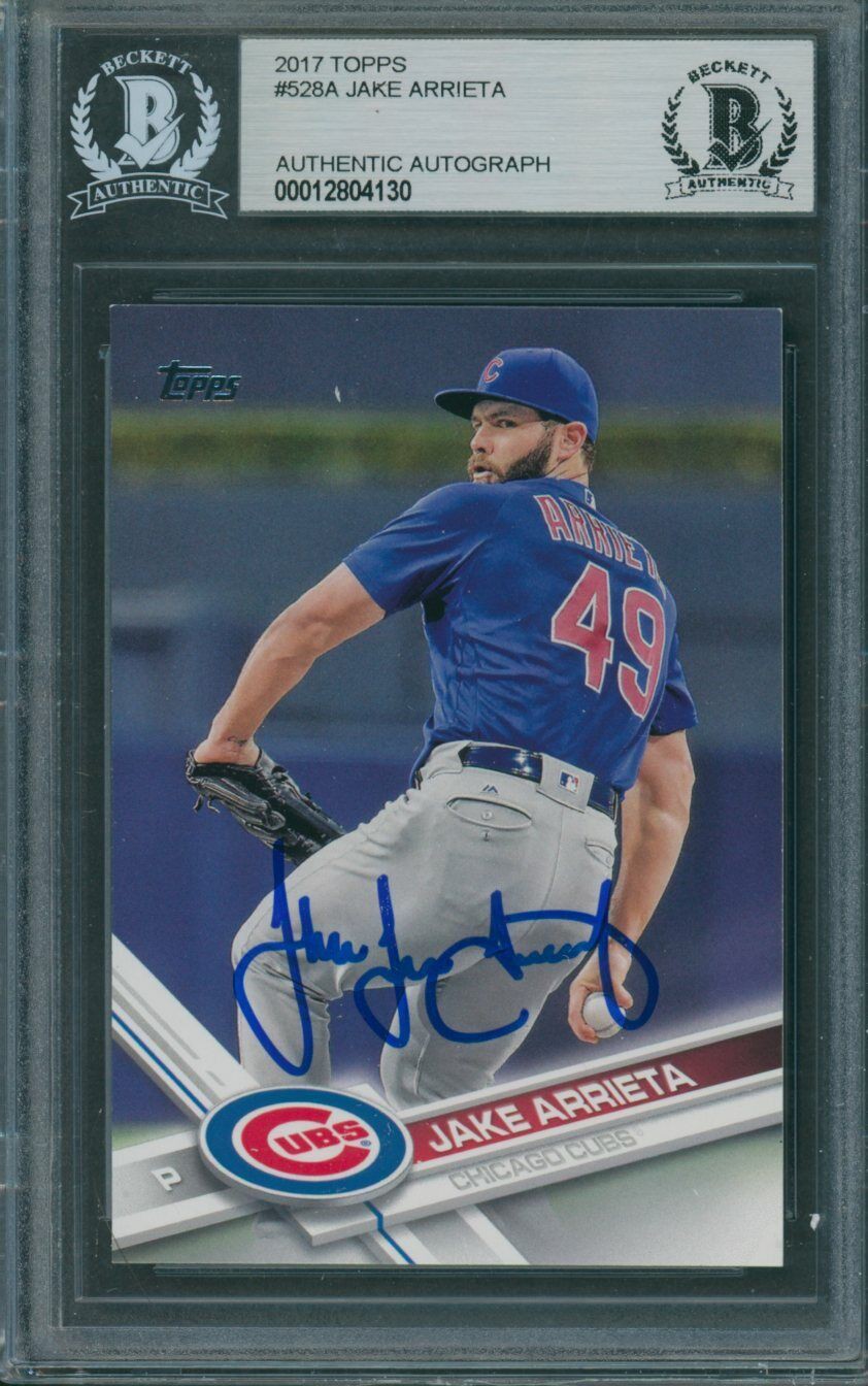 Jake Arrieta Autographed Signed 2017 Topps #528A Beckett Authentic