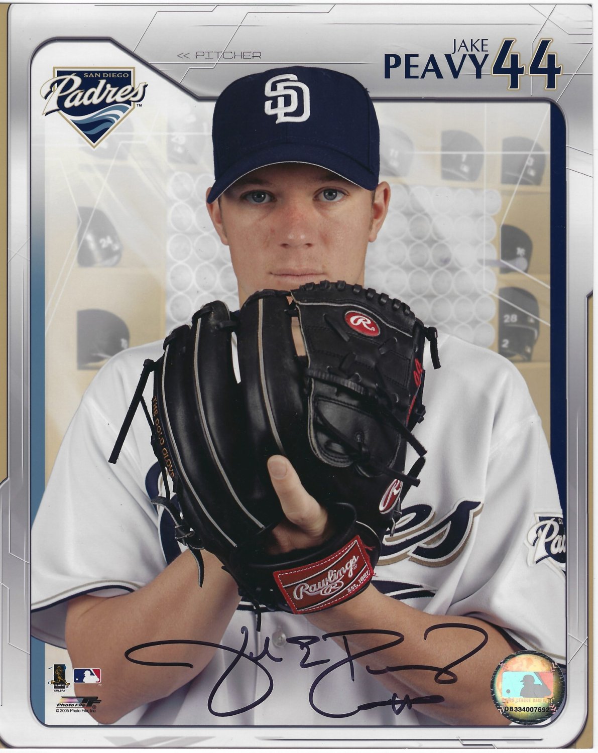 Jake Peavy autographed San Diego Padres baseball card
