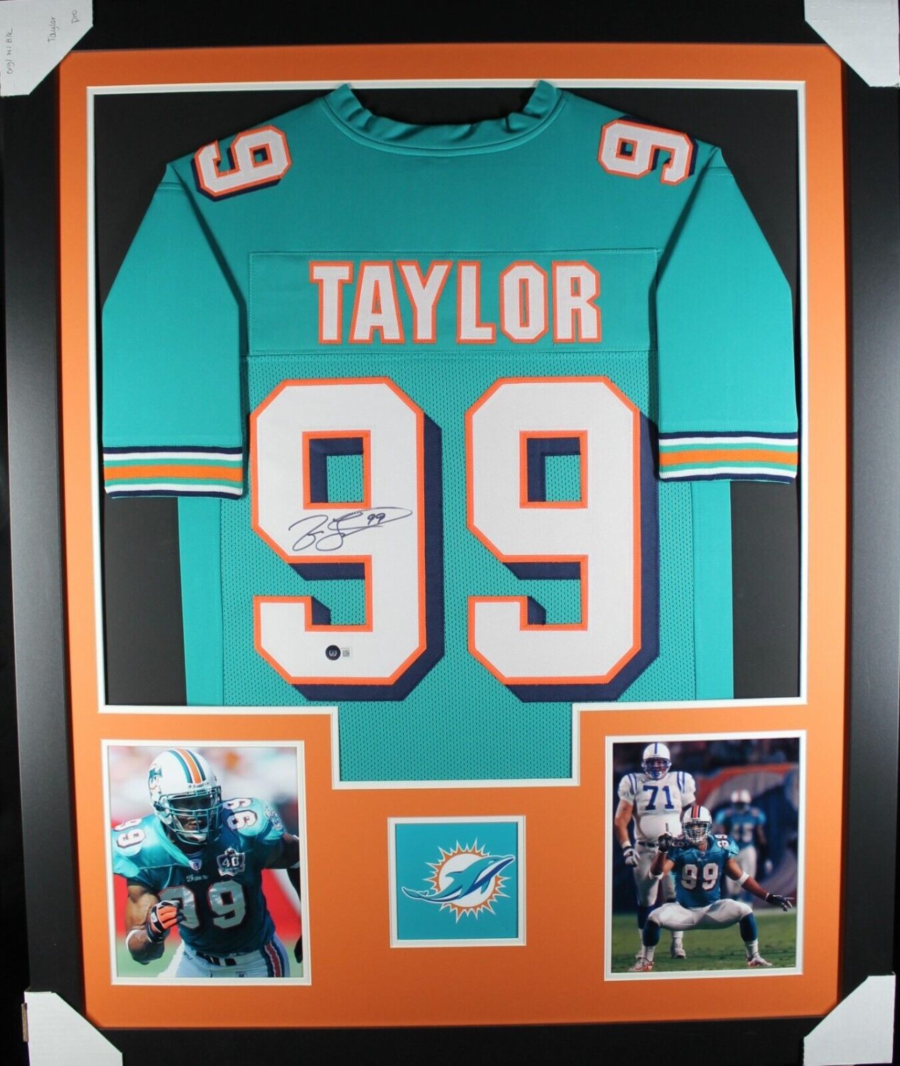 Jason Taylor Autographed Signed (Dolphins Teal Tower) Framed