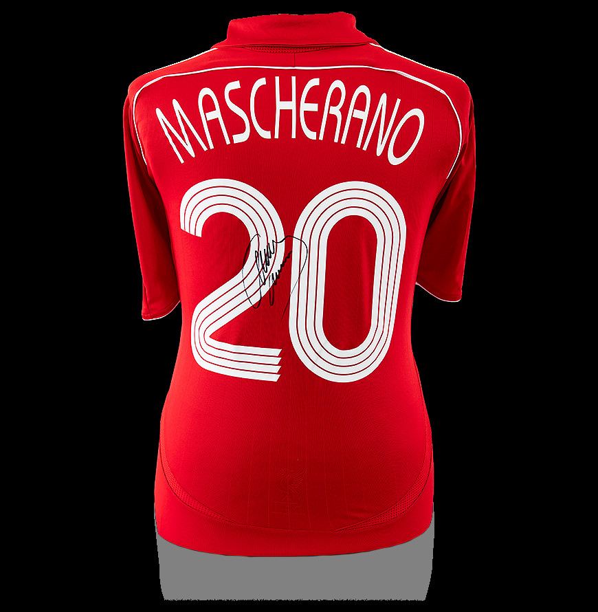 Javier Mascherano Back Autographed Signed Liverpool 2006 07 Home Shirt