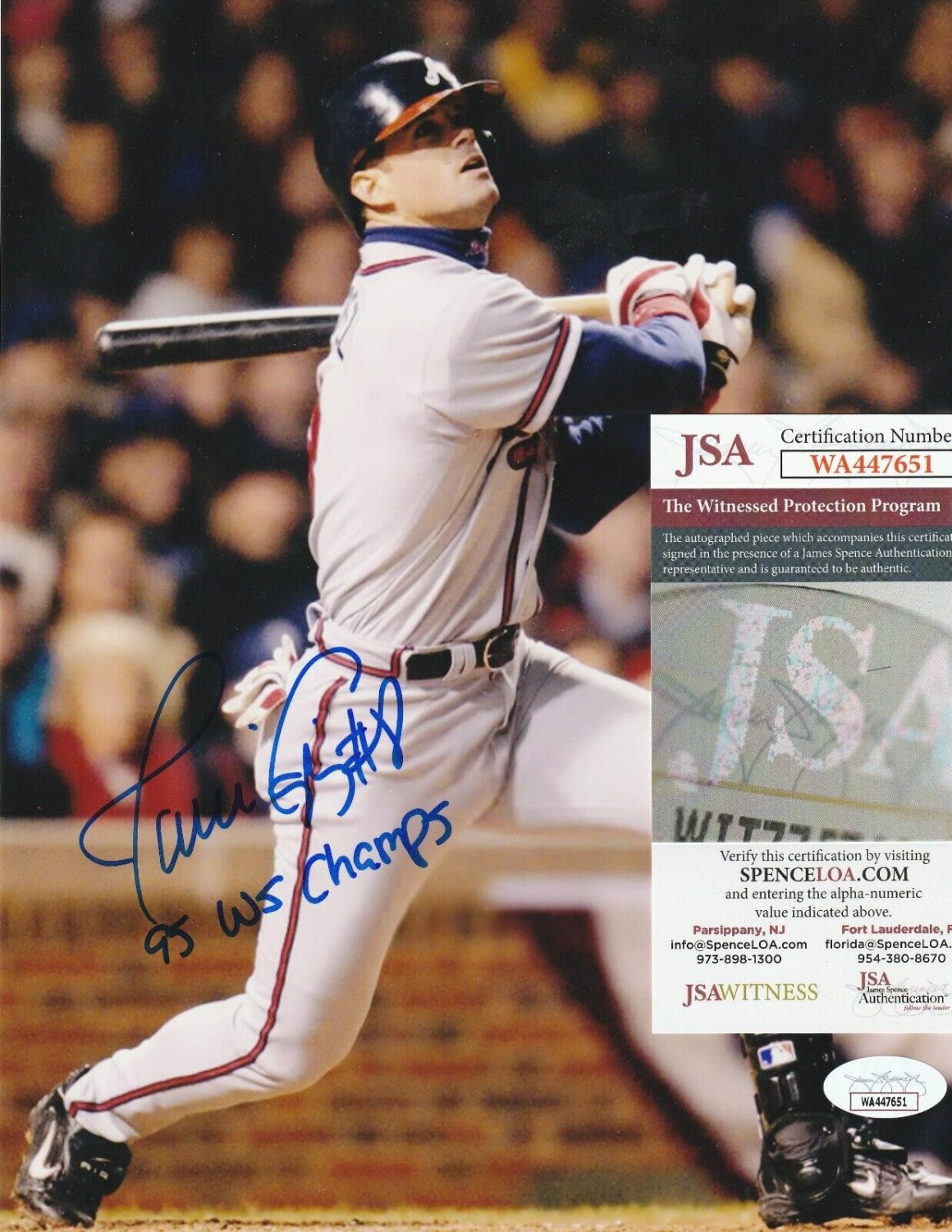 Javy Lopez Autographed Baseball