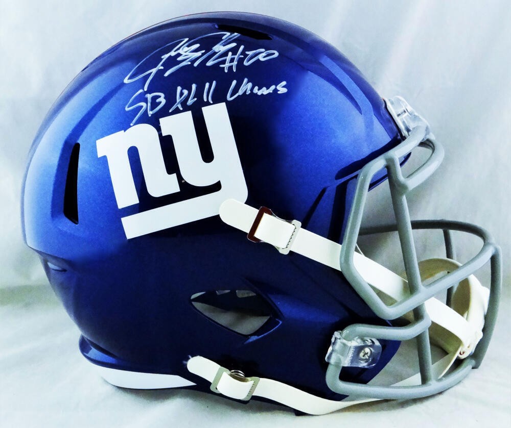 Jeremy Shockey Autographed Signed Ny Giants F/S Helmet With Sb Champs - JSA  W Auth White
